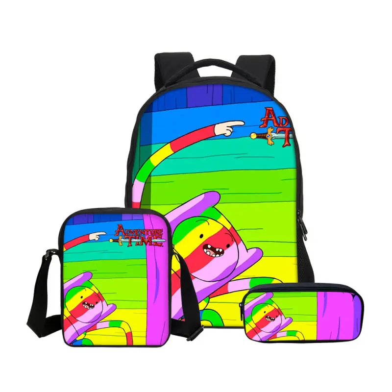 

New Personalize Image cartoon Adventure Time Girls School Bags Set Kids Boys School Backpacks Shoulder Bagpack Children Bookbag
