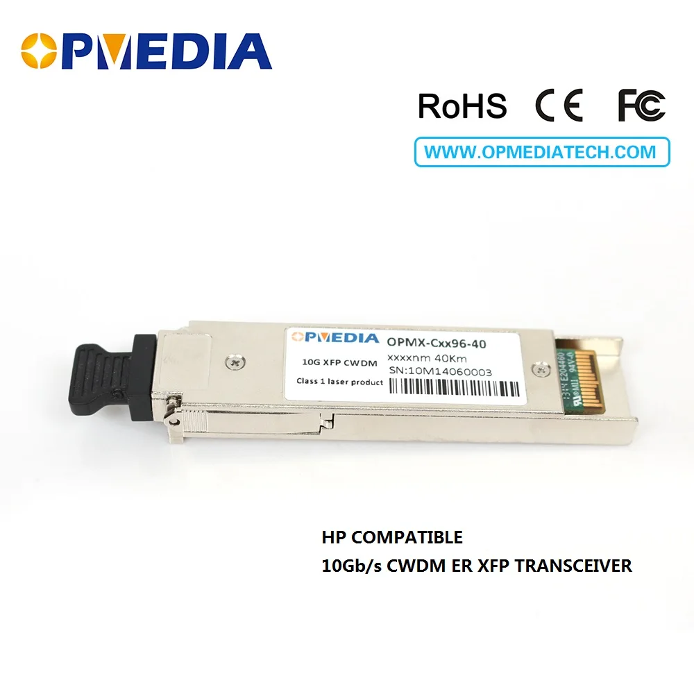 HP compatible 10GEBASE CWDM ER XFP transceiver,10G 40km 1470~1610nm XFP optical module with dual LC and DDM
