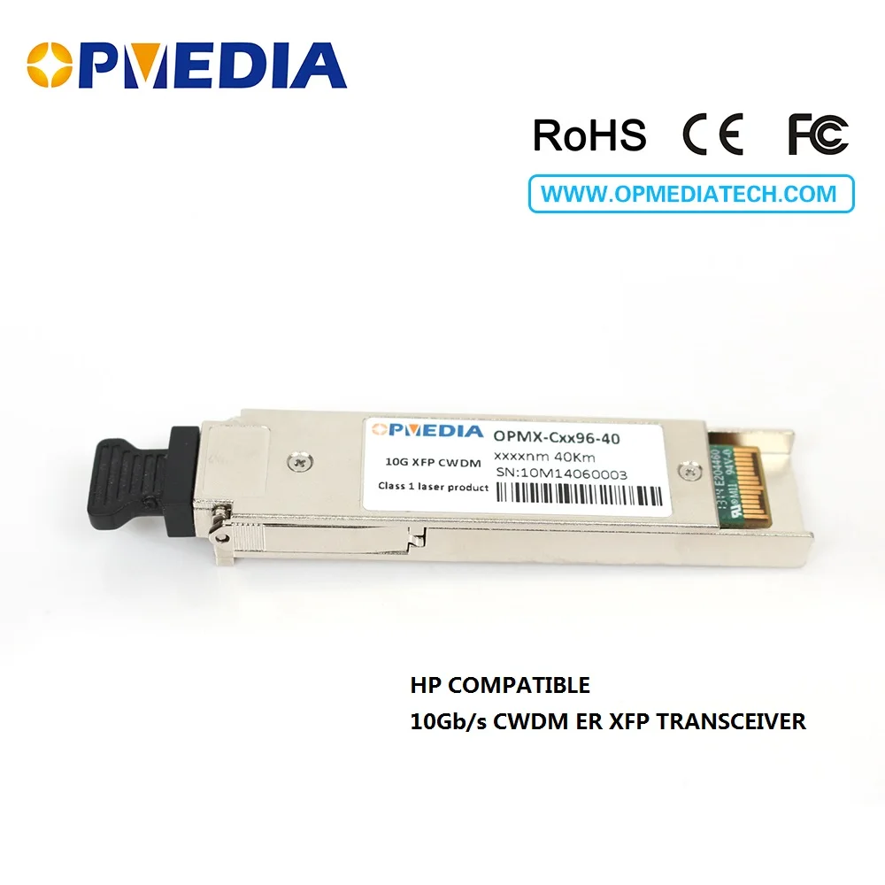 

HP compatible 10GEBASE CWDM XFP transceiver, 10G 40km 1470~1610nm XFP optical module with dual LC and DDM