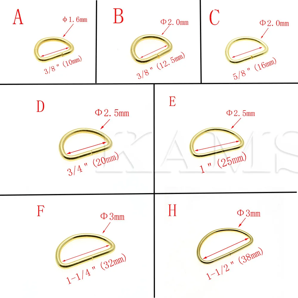 100 шт. никелированное d-образное кольцо полукольцевая застежка для ленты Пряжка для ранца
