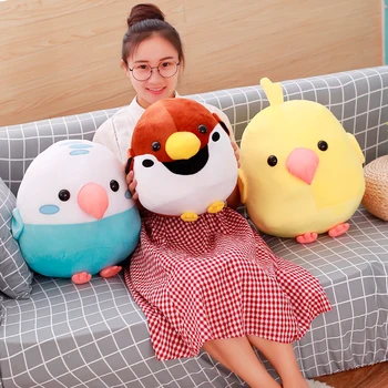 

30/40cm Bird Fight Group Stuffed Animal Plush Bird Parrot And Sparrow Simulation Toy Dolls Soft Kawaii Gift for Girl And Kid