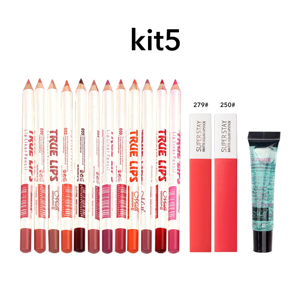 

Remover Combination Lip Liner Pencil Lipstick Smooth Charming Cosmetics Professional Makeup Set Matte Gift Colorful Long Lasting