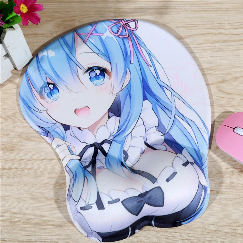 

FFFAS 3D Breast Sexy Mouse Pad Silicone Wrist Rest Cartoon Anime Cute Re:Zero Rem Mousepad Mouse hand muismat tapis de souris