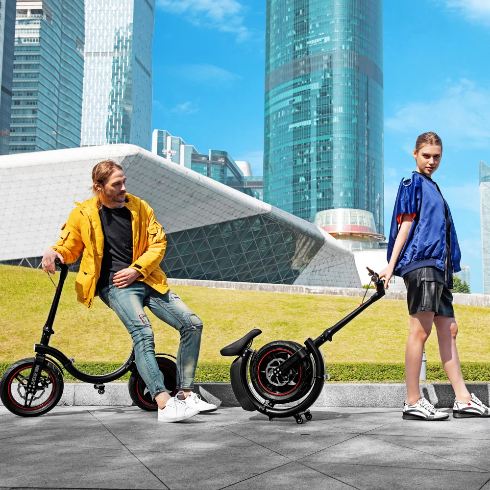 folding electric scooter 2 wheel with trolley wheel P3