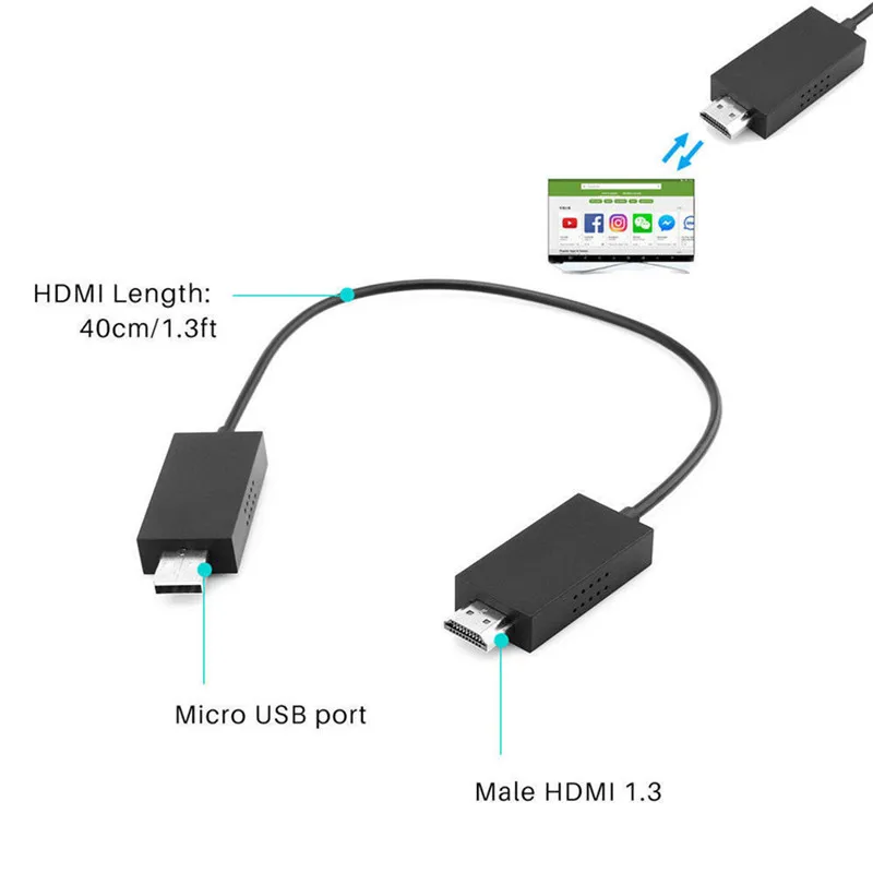 Беспроводной дисплей адаптер для microsoft беспроводной дисплей адаптер V2 приемник HDMI и USB порт черный