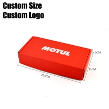 1000 шт./лот производитель высокое качество красный цветной гофрированный картон на заказ напечатанный логотип торговой марки почтовых ящиков