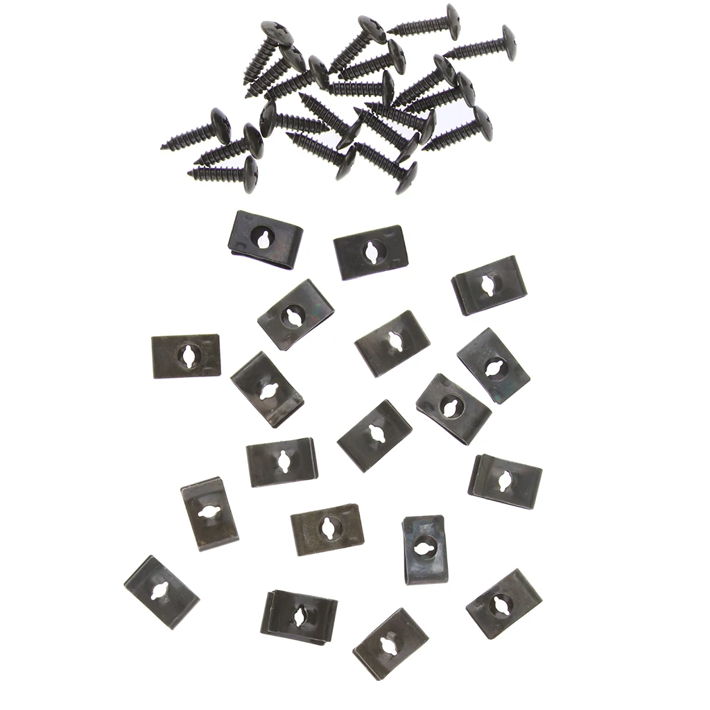 Black Iron Fastener U-Type Clips And Screws Retainers Rivets For Car Bumper