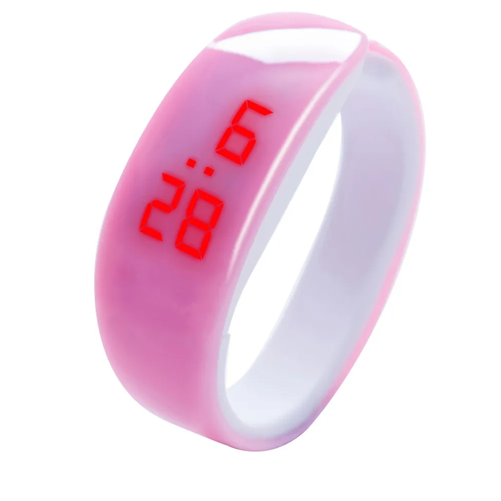 Светодиодный браслет с цифровым дисплеем, модные спортивные часы с дельфином для молодых людей, мужские часы, мужские часы, часы# XTN - Цвет: Pink