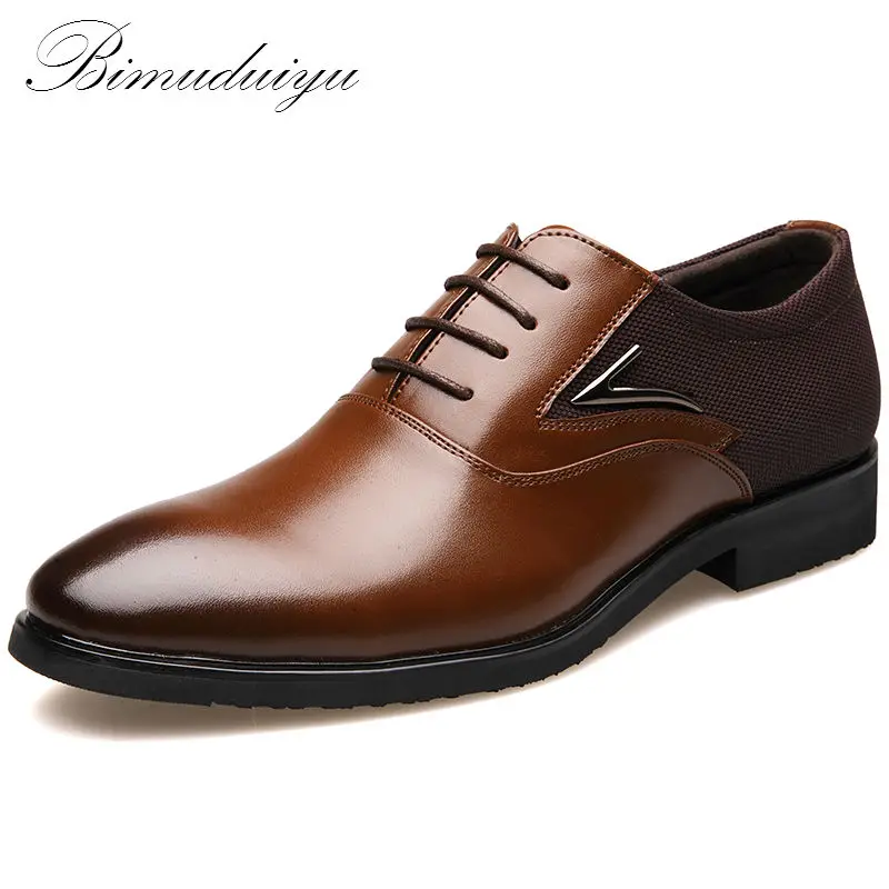comprar BIMUDUIYU Plano Básico dos homens de Negócios de Couro Super fibra Suave Sapatos de Luxo Da Marca Do Vestido de Casamento Formal Vestindo Tamanho Grande Britânico