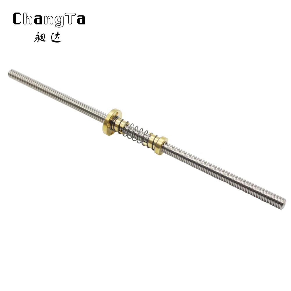 

Anti-Backlash Nut + 200mm 300mm 400mm 500mm T-type Stepper Motor Trapezoidal Lead Screw 8MM Thread 8mm T8 For 3D Printer & CNC