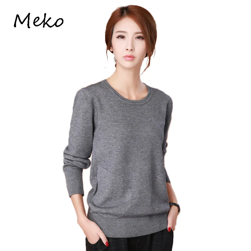 

Korean Winter Women's Sweater Fashion Solid Color Sweaters Female Tops O-neck Knitted Loose Sweater Ladies Pullover Inverno