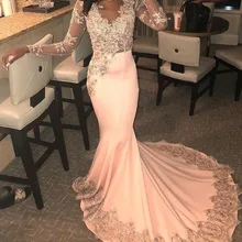 Платья для выпускного вечера персикового цвета с длинными рукавами в африканском стиле для девочек; Праздничная праздничная одежда для выпускного вечера; вечерние платья