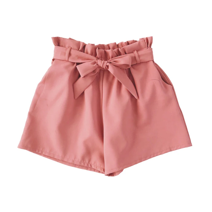 

2018 Women High Waist Shorts Women Sexy Smocked Belted Beach Summer Shorts Loose Elastic Waist Streetwear Wide Leg Shorts 0414