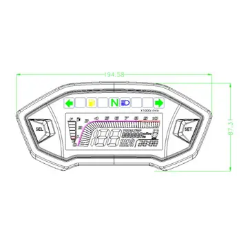 

velocimetro moto Motorcycle Speedometer Colorful LCD Digital Speedometer Odometer Tachometer W/ Speed Sensor Universal
