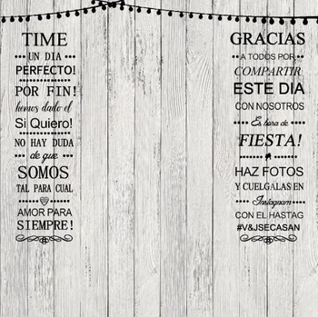 

Laeacco Photography Background White Gray Wood Photocall Wedding Party Customized Personalized Information Poster Photo Shoot