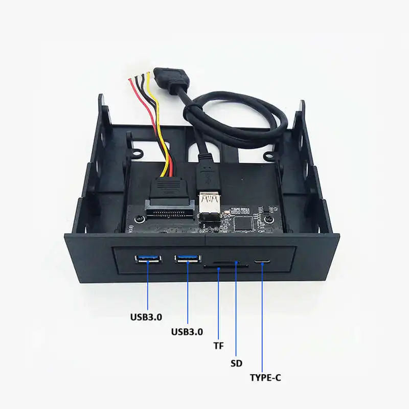 33S50-Rtk 3 в 1 кардридер ПК Передняя панель медиа тип-c двойной Usb 3,0 порт концентратор приборная панель с Usb кабель питания Tf Sd карта Reade