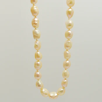 

7x9mm pink baroque pearl handmade necklace for women jewelry necklace 925 silver flower clasp natural freshwater pearl