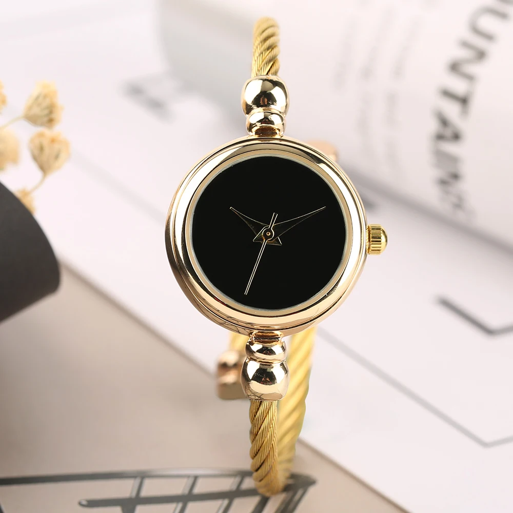 Fashion Women Bangle Golden Wrist Watch Stylish Stainless Steel Quartz Bracelet Clock Creative Ladies Watches Gift Relogio    (7)