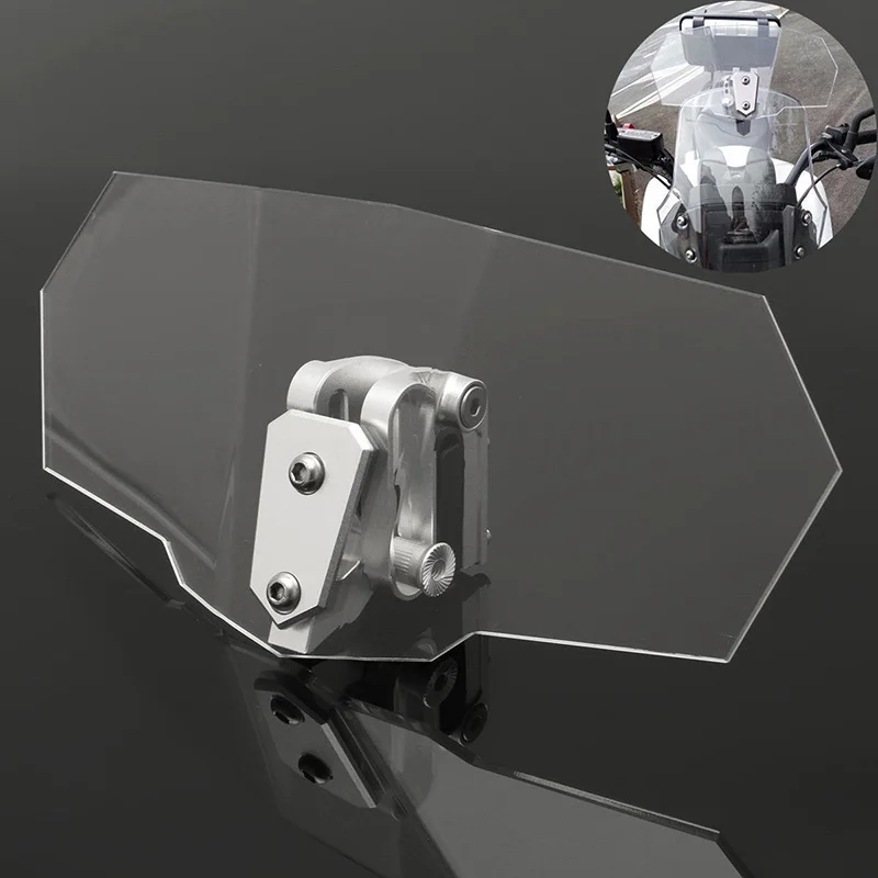 

Adjustable Clip On Windshield Extension Spoiler Wind Deflector For Motorcycle
