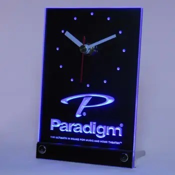 

tnc0432 Paradigm Speakers Home Theater Table Desk 3D LED Clock