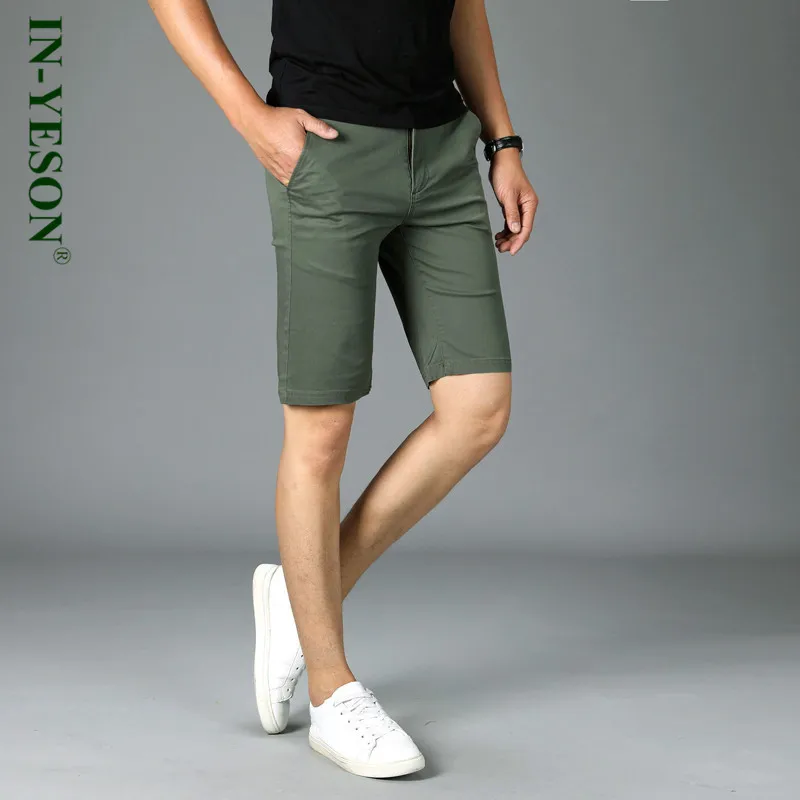 Новое поступление, мужская одежда, мужские шорты кэжуал, брендовые IN-YESON до колена, классического кроя, хлопковые летние шорты, мужские, большие размеры 42