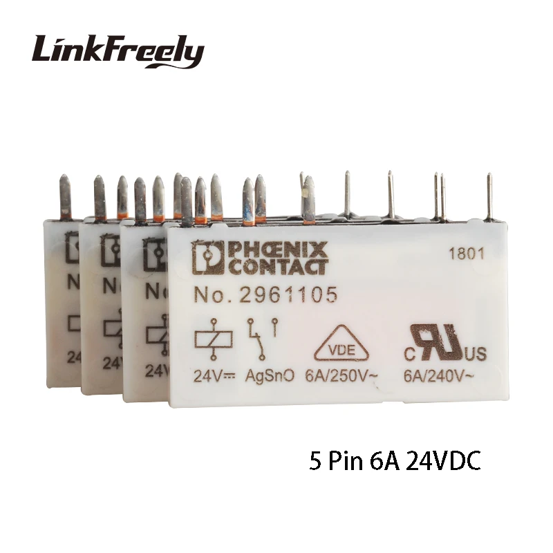 Реле для печатной платы промышленный модуль SPDT 5Pin № 2961105/21 Micro 24 В постоянный ток 6A