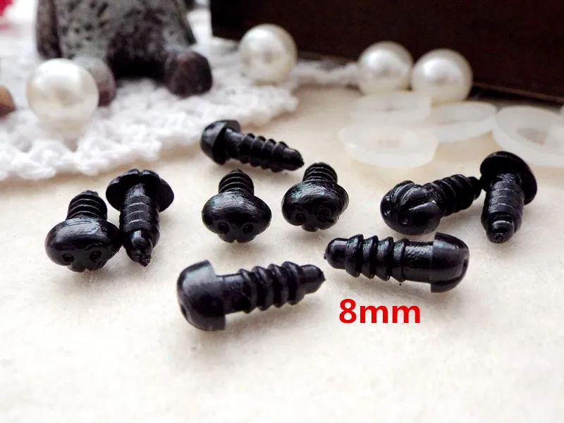 trolls doll 20pcs Safety Plastic Dog Noses Black Color 8mm/9mm/10mm/12mm/16mm can be chosen come with washers raggedy ann