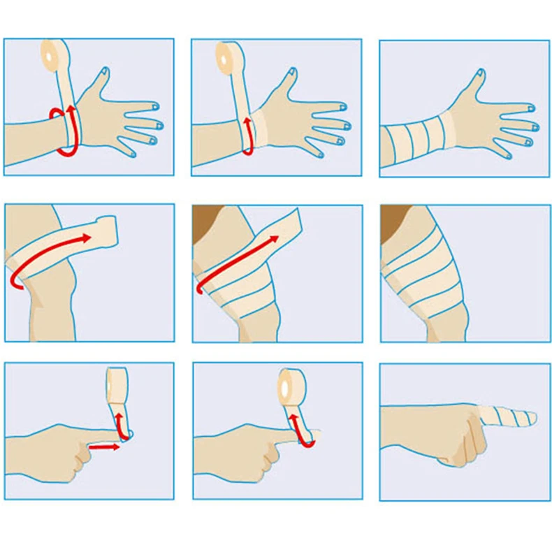 10 рулонов/лот нетканые эластичные самоклеющиеся повязки первой помощи медицинский уход за здоровьем лечение Марля дышащая клейкая лента