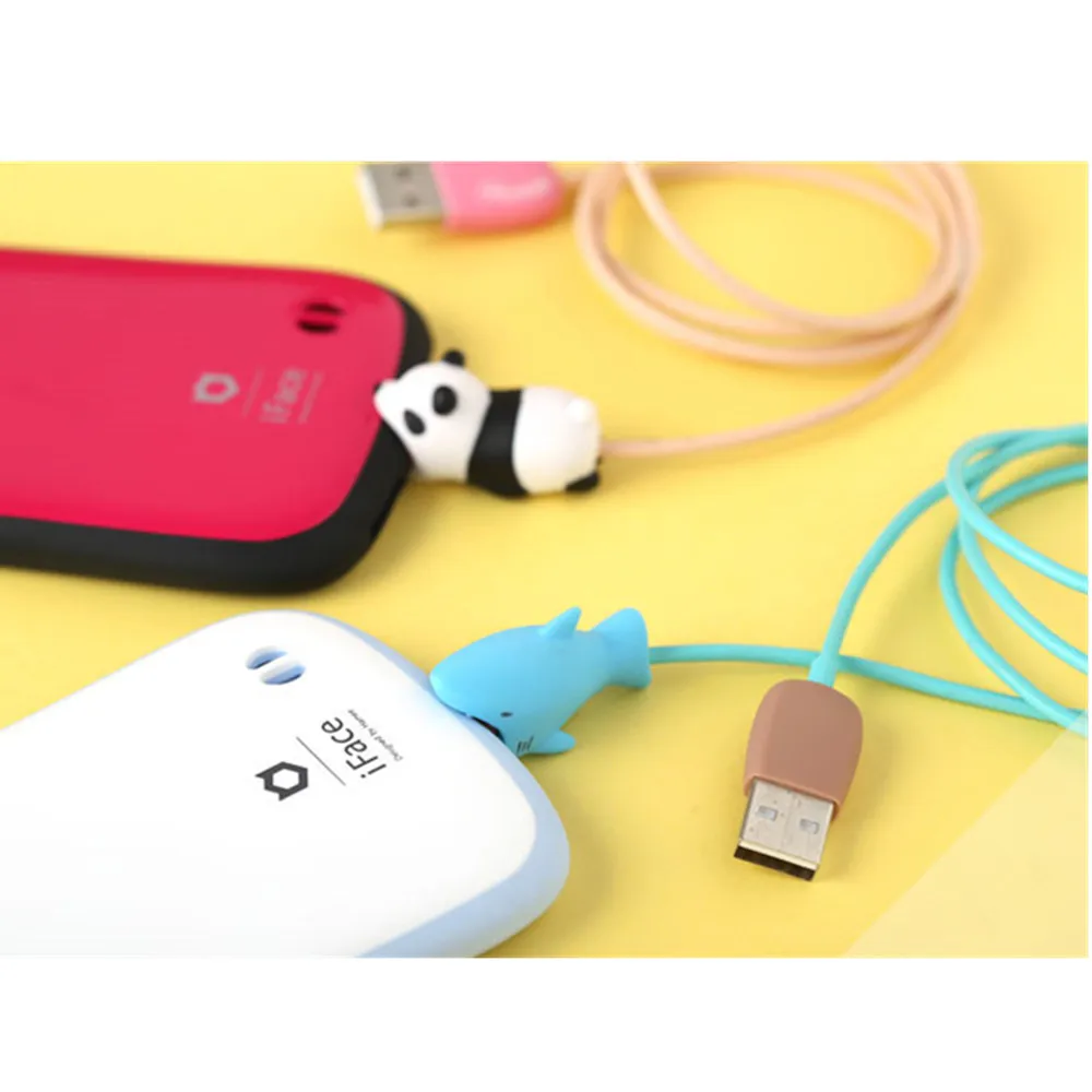 Universal Cable Bite Cartoon Stub Take a Bite Mobile Phone Accessories for iPhone 8 Plus X Charger Port Dust Plug Cable Styling
