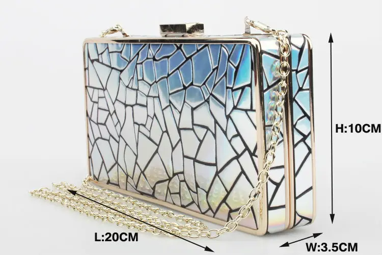 Дизайн Лазерные геометрические узоры Свадебная вечеринка клатч вечерняя сумочка модная женская мини сумка Сумочка Кошелек