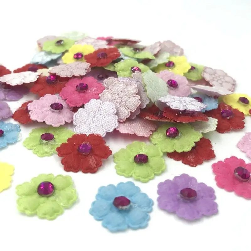 

DIY 200X Rhinestone Flowers Felt Appliques Decorative Handicrafts scrapbooking 18mm