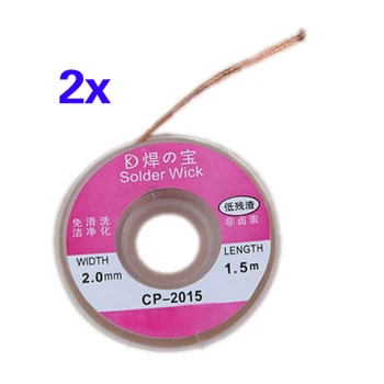 

2Pcs 2.0MM Solder Wick Remover Desoldering Braid Wire Sucker Cable Fluxed Flux