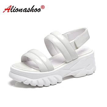 

Women gladiator sandals Summer Shoes Women Flats Platforms Woman Causal Wedge Shoes Open Toe White pink large sizes 34-42