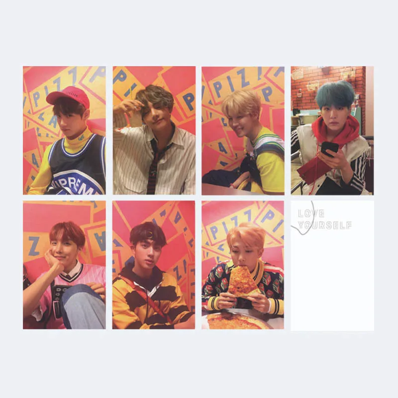 

KPOP BTS Bangtan Boys MINI 5th Love Yourself Album Photo Card Hip Hop Self Made Paper Cards Autograph Photocard