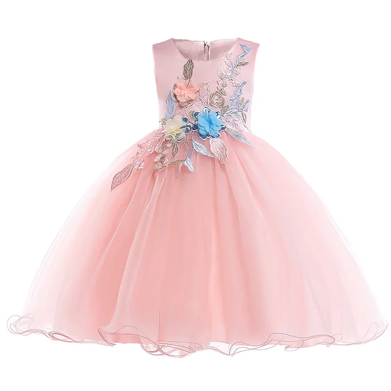 Платья с цветочным узором для девочек; одежда для свадьбы; платье принцессы для первого причастия; костюм для малышей; vestido; Детские вечерние платья-пачки; L5029