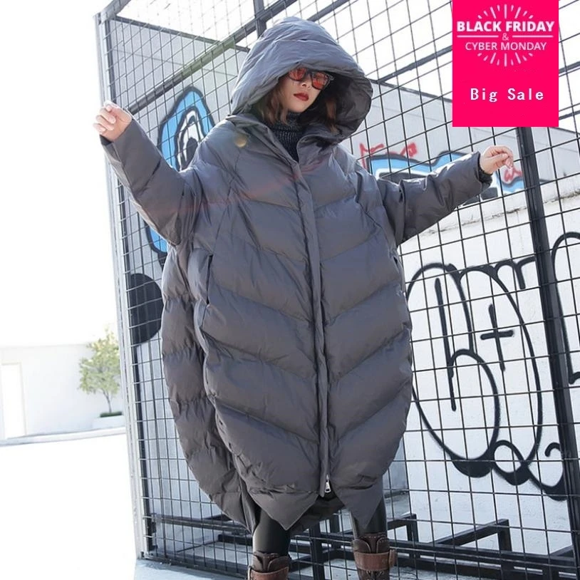 Bas grey Épaissir Survêtement La Veste Parkas L1635 Lâche Taille Longues Black Oversize Vers À De Femmes Capuchon Chaud Manches Manteau Hiver Coton red Le Plus Mode blue 1H4YqTHw