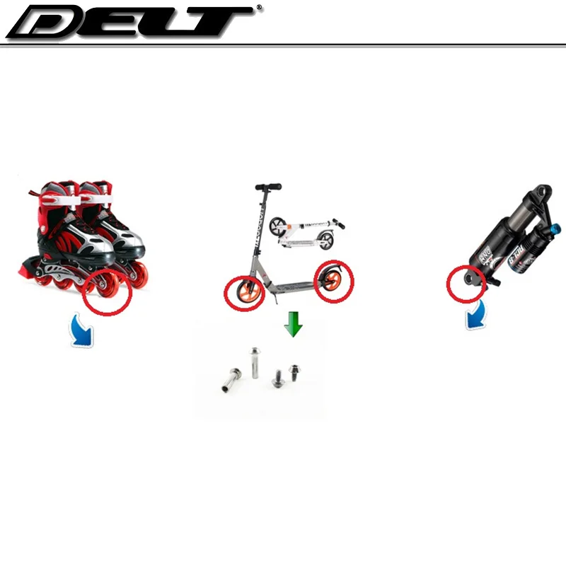 M6 и 8*29 33 45 50 54 57 70 мм скутеры роликовые коньки велосипедный велосипед амортизаторы гайка и Болты Винты серебро 1 комплект