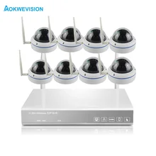 Aokwe New arrival 8ch indoor dome IR 720P IP Real p2p WiFi wireless cctv camera surveillance system