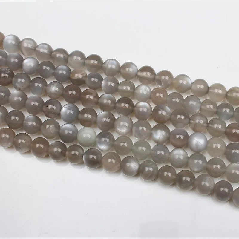 

Baihande 6mm Natural Grey Moonstone Round Fine Gemstone Loose Beads For Necklace Bracelet DIY Jewelry Making 15inch Strand