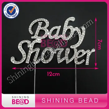 

Free Shipping! Hot Sale Style Sliver Rhinestone Baby Shower,Fashion Clear Rhinestone Cake Topper For Baby Shower,20pieces/lot