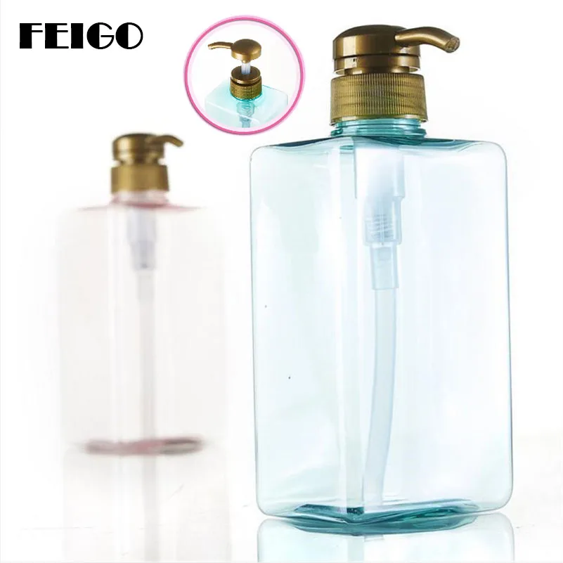 FEIGO 600 мл простой пресс стиль портативный диспенсер для мыла прочный ванная комната бутылочка для жидкого мыла путешествия жидкое косметическое средство бутылки F573