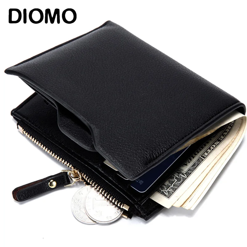 DIOMO RFID кошелек с защитой от кражи и сканирования PU для мужчин маленький кредитный