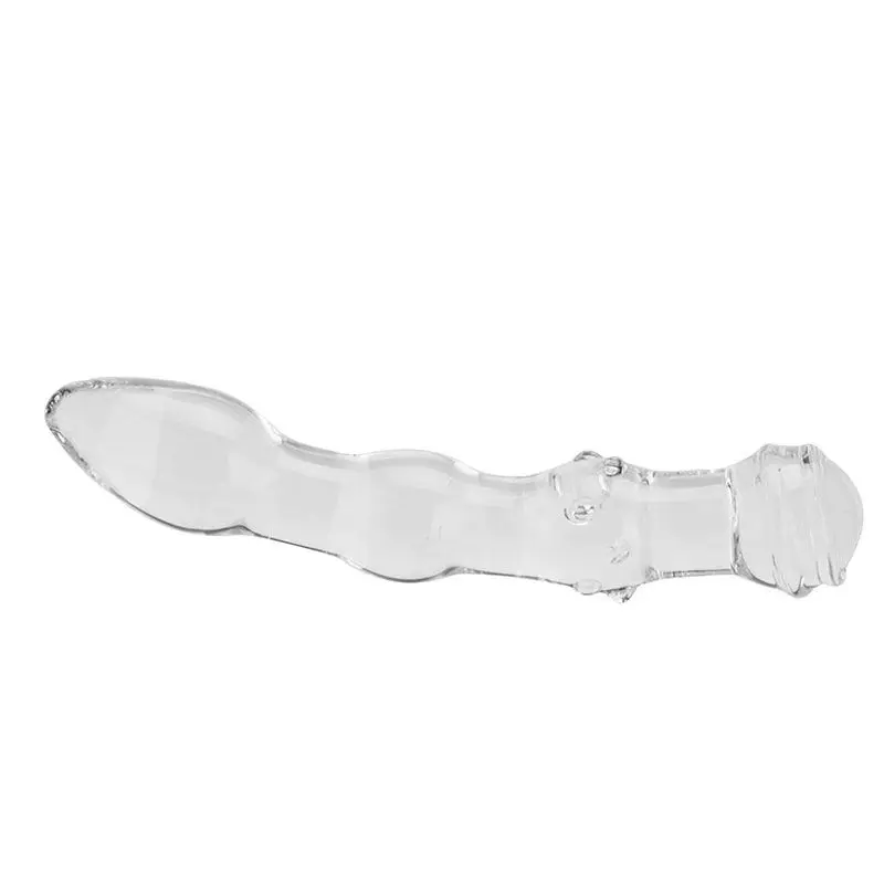 Черный волк двусторонний Pyrex Стекло Фаллоимитатор кристалл пениса анальный