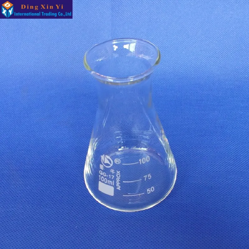 (10pcs/lot) 100ml Glass Conical Flask 100mlglass Erlenmeyer Flask 100ml