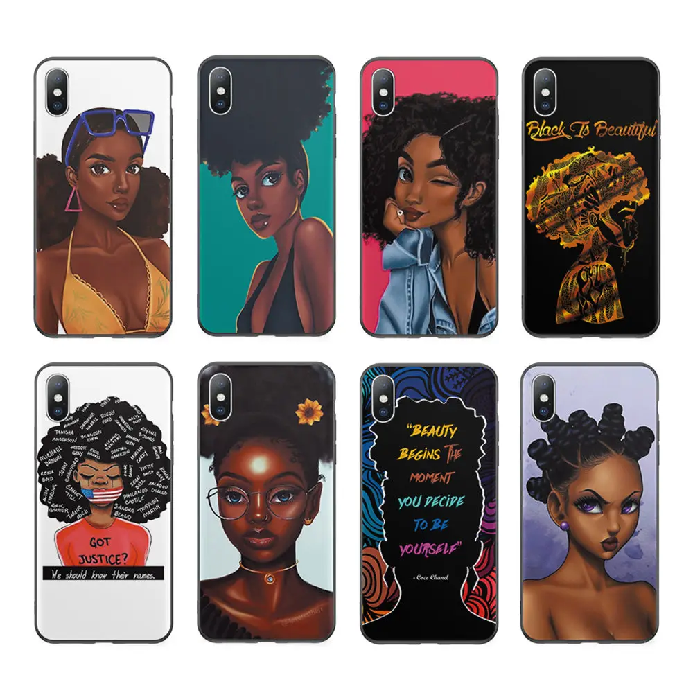 Ottwn Black beauty Girl Hair силиконовый чехол для телефона для iPhone 11 Pro 6 6S 7 8 Plus XR XS Max 5 SE Мягкий чехол из ТПУ для iPhone X