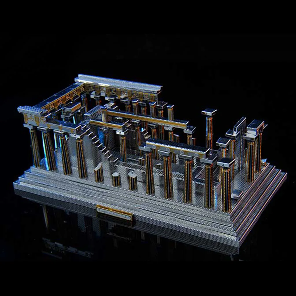142pcs/ set 3D Metal Puzzles - DIY Greece Temple of Athena Model Assemble Model Kits Jigsaw Building Toy Home Decor Souvenirs
