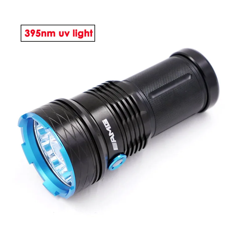 12pcx 365nm T6 uv led flashLight 395nm torch blacklight flashlight 84Watt ultraviolet high