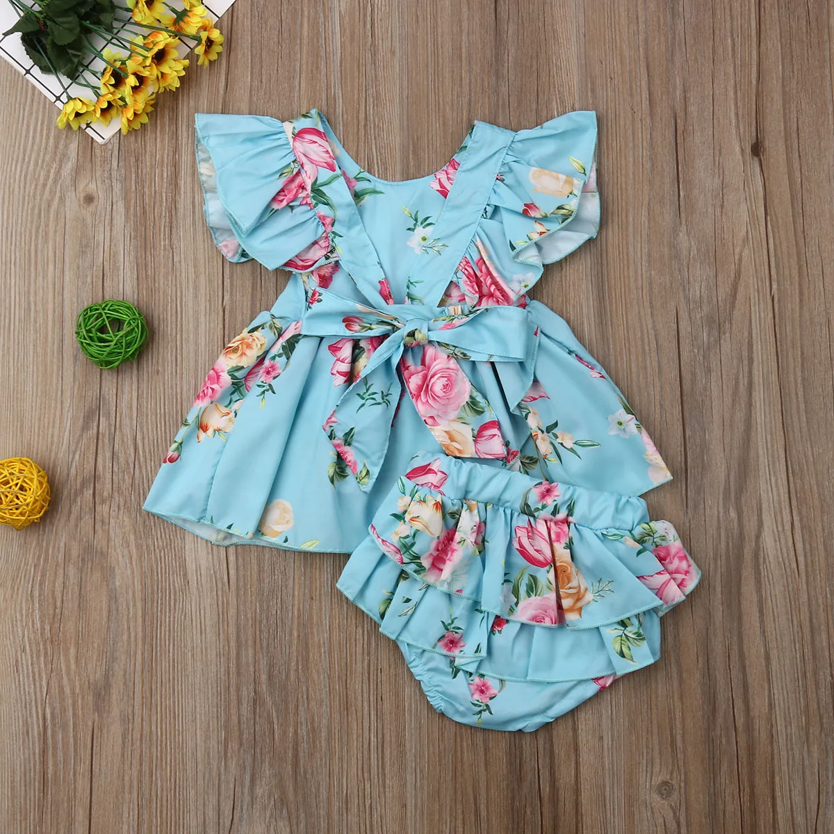 Dresses for Girls,POTO Newborn Toddler Baby Girls Solid Flower Butterfly Backless Casual Dress Clothes Sundress