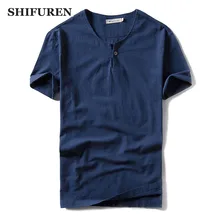 Shifuren Лето г. Для мужчин повседневные Рубашки для мальчиков короткий рукав мягкий дышащий хлопок лен Рубашки для мальчиков свободный крой твердого Цвет плюс Размеры M-3XL