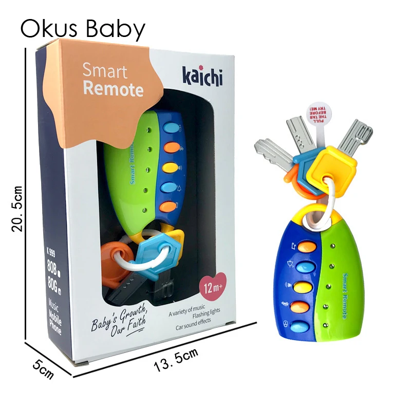 

Children Musical Car Key Toys Educational flash LED Music Smart Remote Control Several Car Sounds Pretend To Play Baby Toys